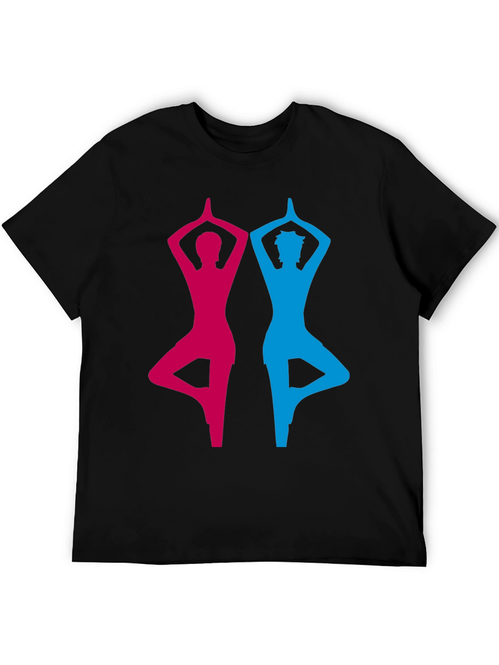 Yoga Pose Graphic Tee - Unisex Black Cotton T-Shirt
