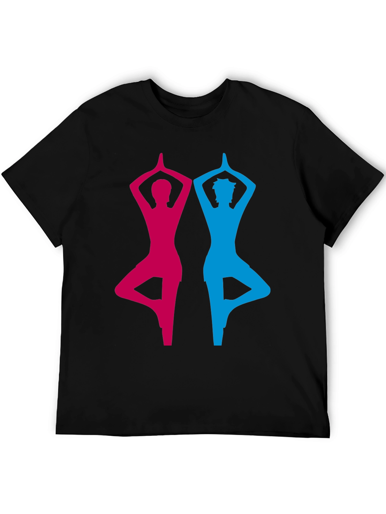 Yoga Pose Graphic Tee - Unisex Black Cotton T-Shirt