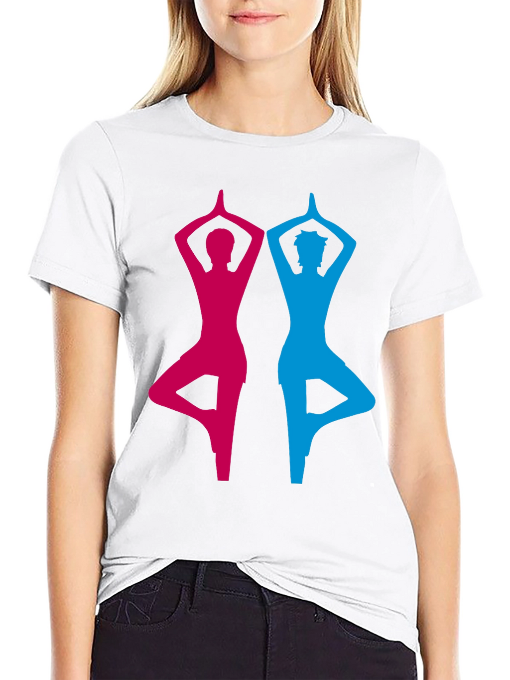 Yoga Pose Graphic Tee - Unisex Black Cotton T-Shirt