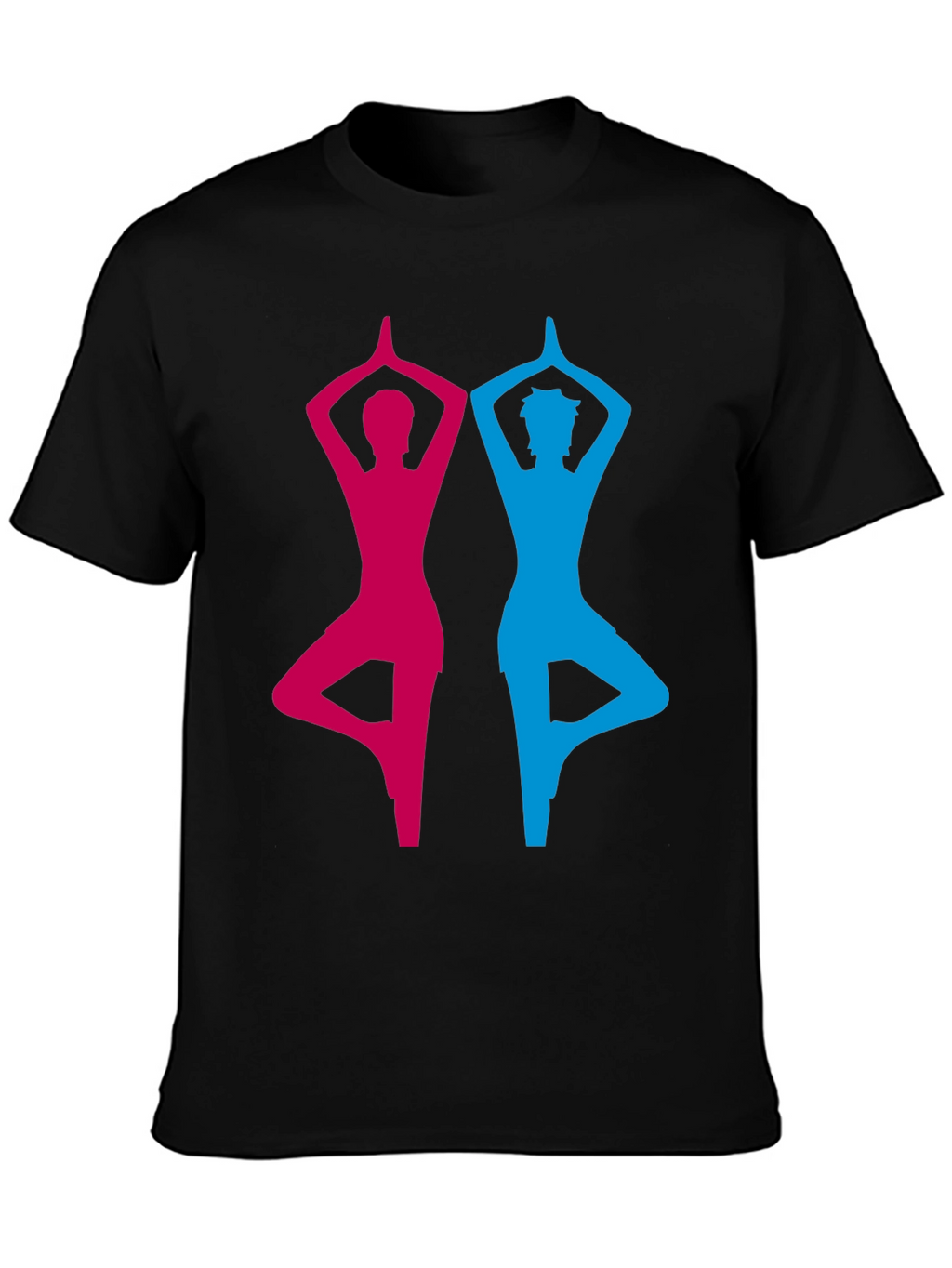 Yoga Pose Graphic Tee - Unisex Black Cotton T-Shirt