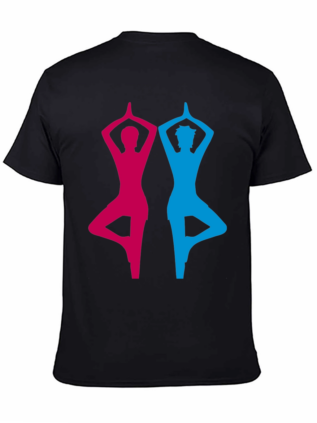 Yoga Pose Graphic Tee - Unisex Black Cotton T-Shirt