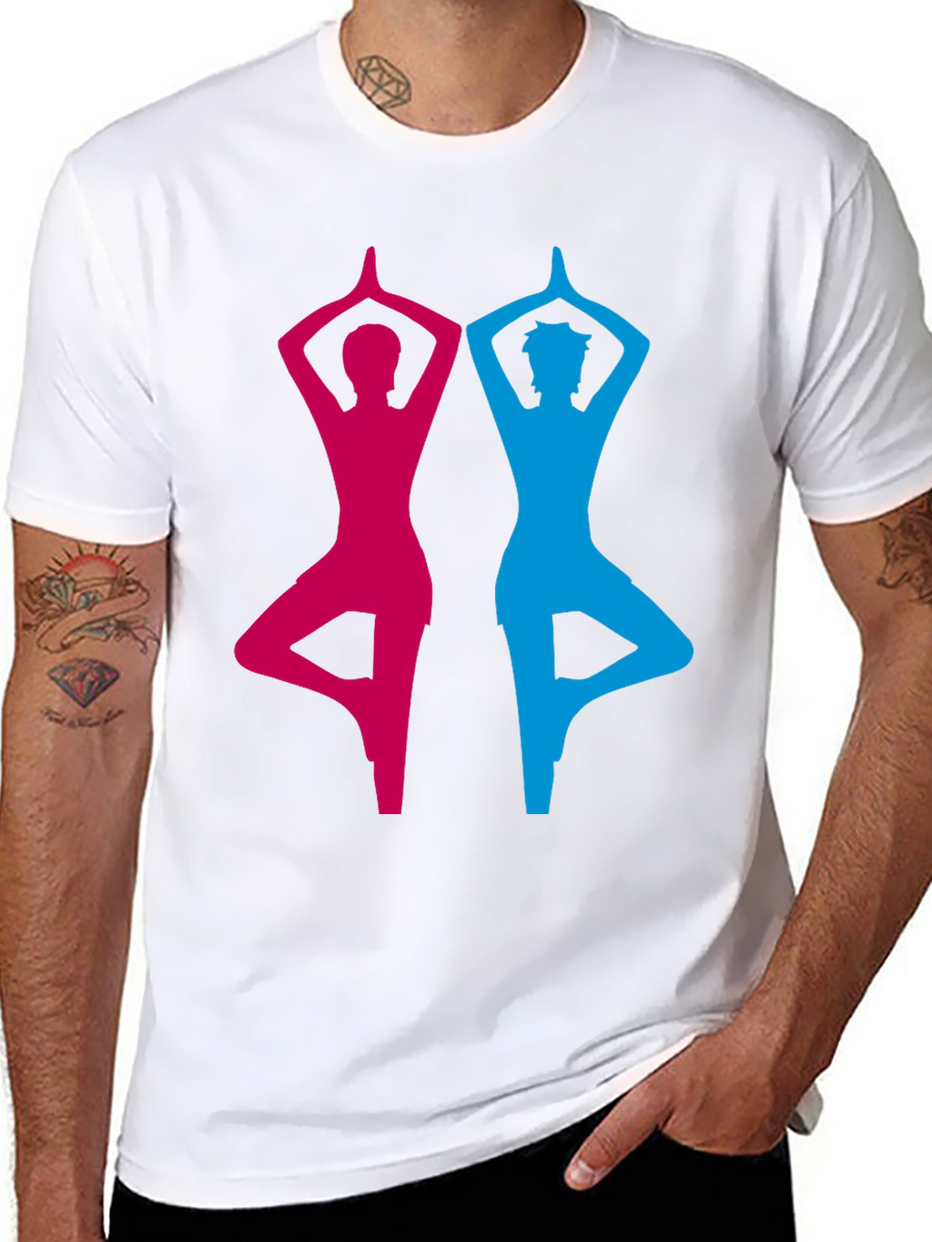 Yoga Pose Graphic Tee - Unisex Black Cotton T-Shirt