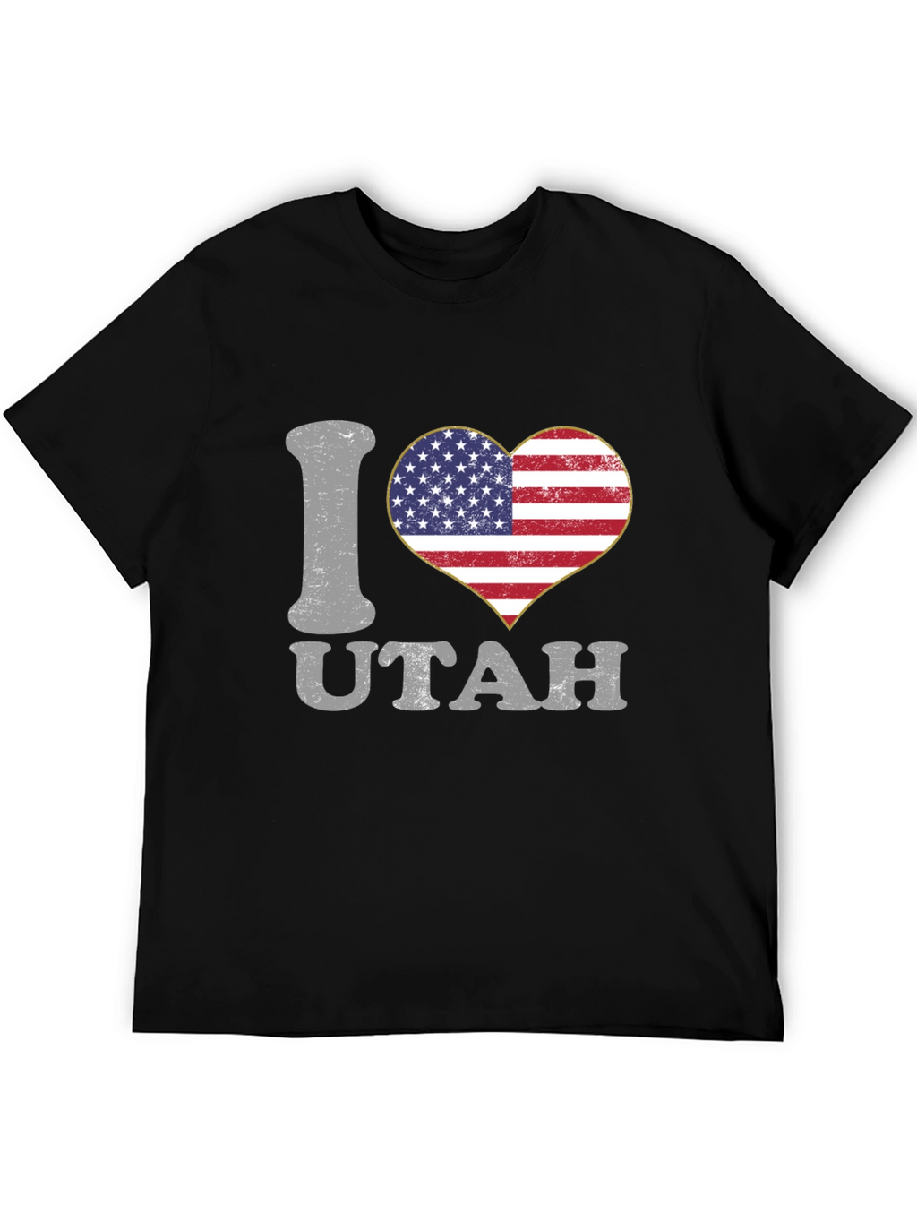 I Love Utah American Flag Heart T-Shirt