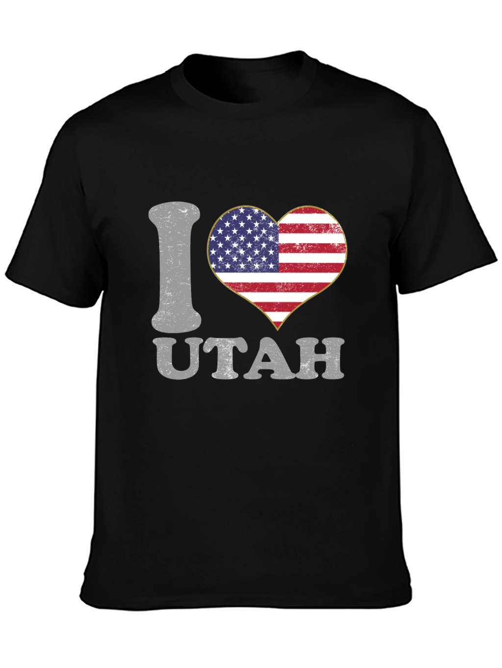 I Love Utah American Flag Heart T-Shirt