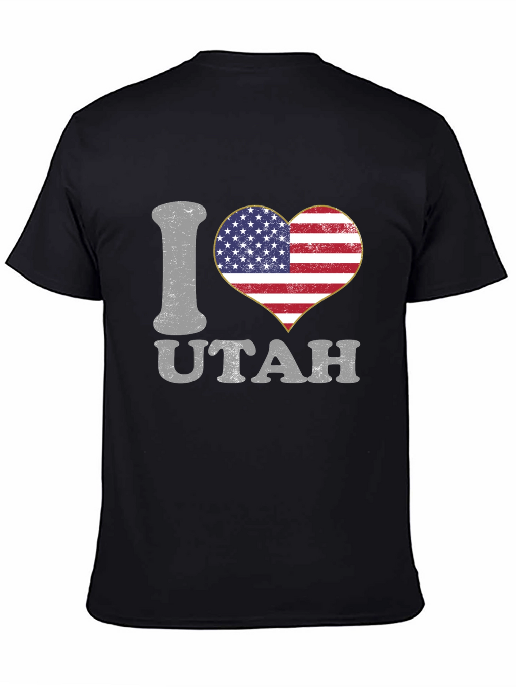 I Love Utah American Flag Heart T-Shirt