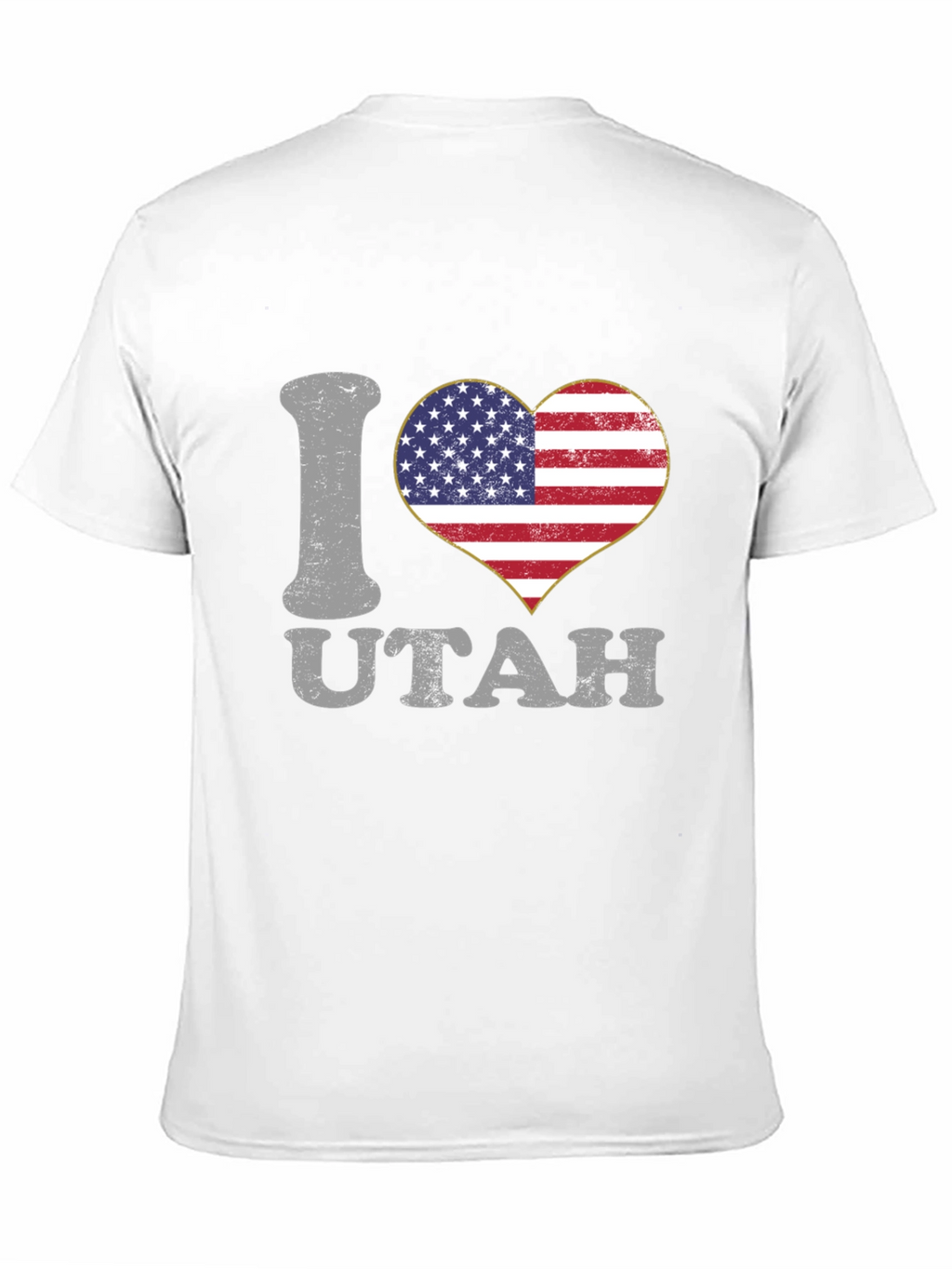 I Love Utah American Flag Heart T-Shirt