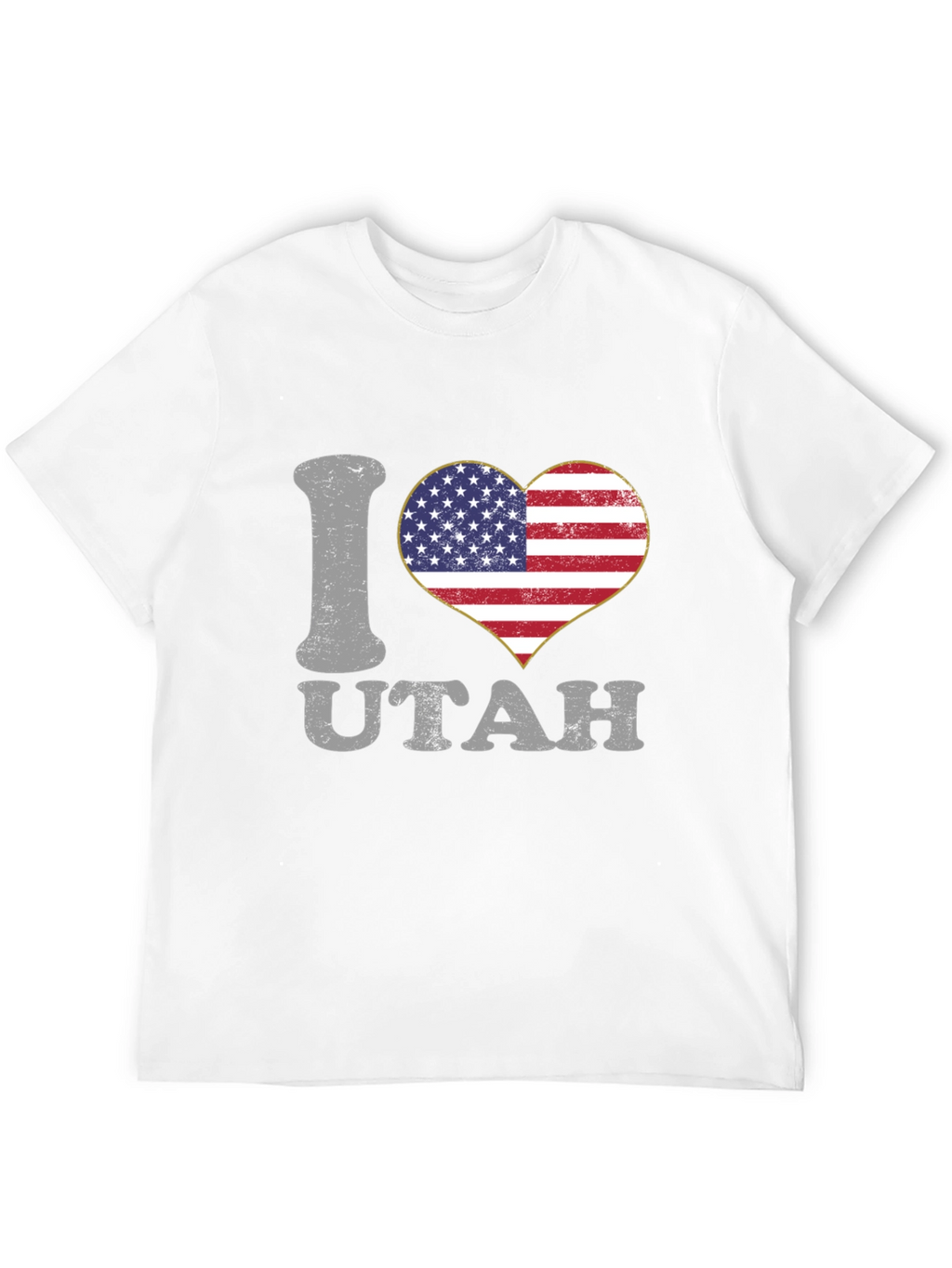I Love Utah American Flag Heart T-Shirt