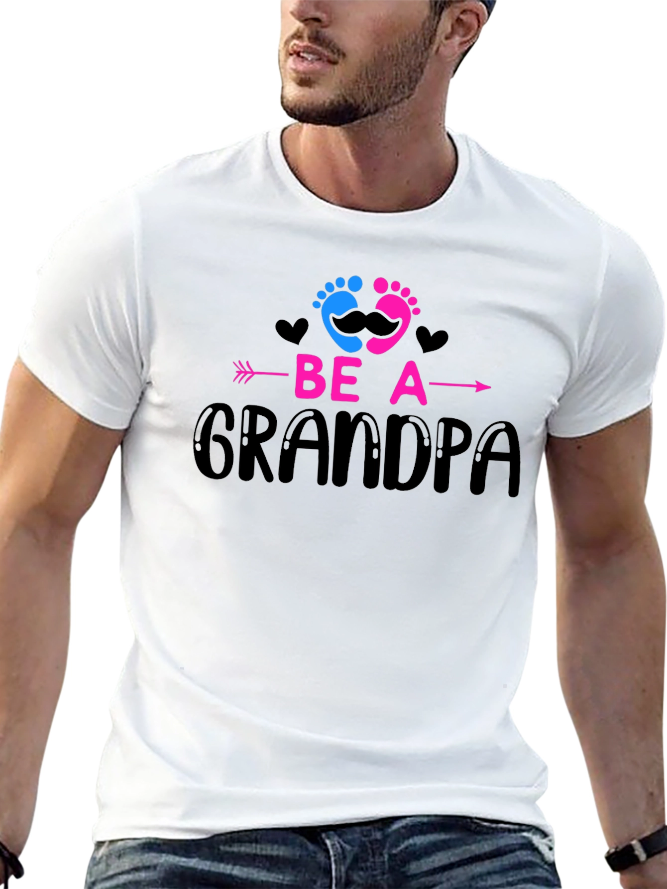 Be A Grandpa T-Shirt Baby Reveal Announcement