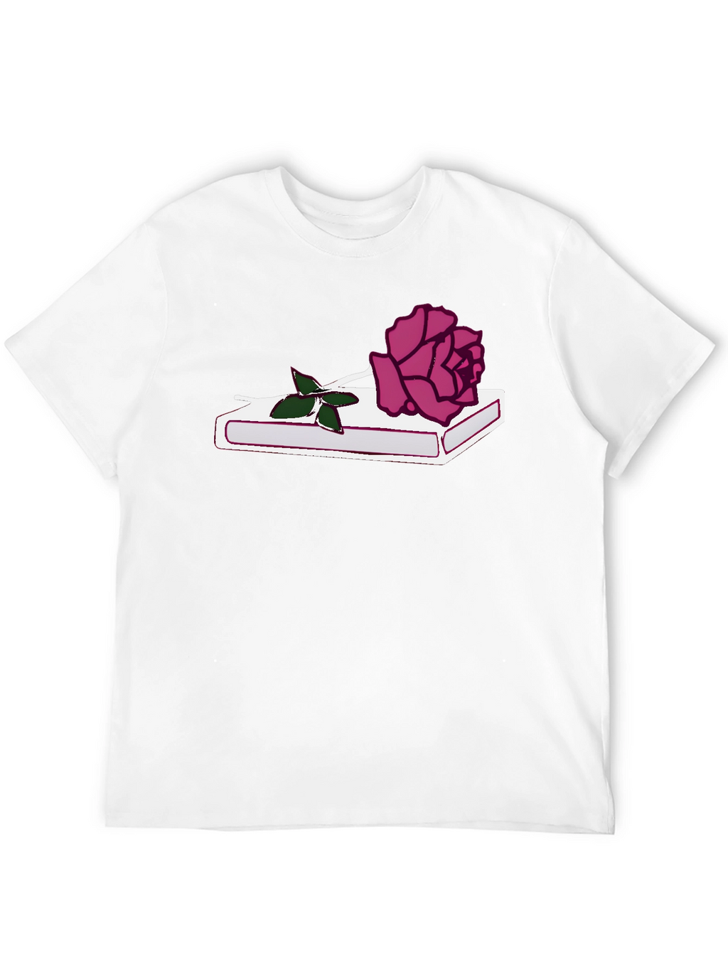 Rose on Book Graphic Tee - Stylish Black T-Shirt