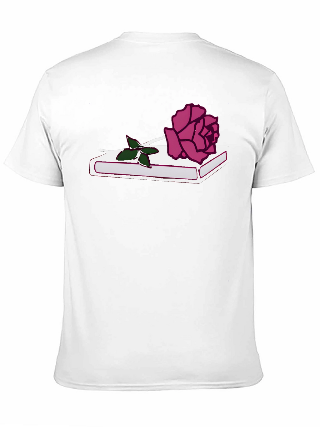 Rose on Book Graphic Tee - Stylish Black T-Shirt