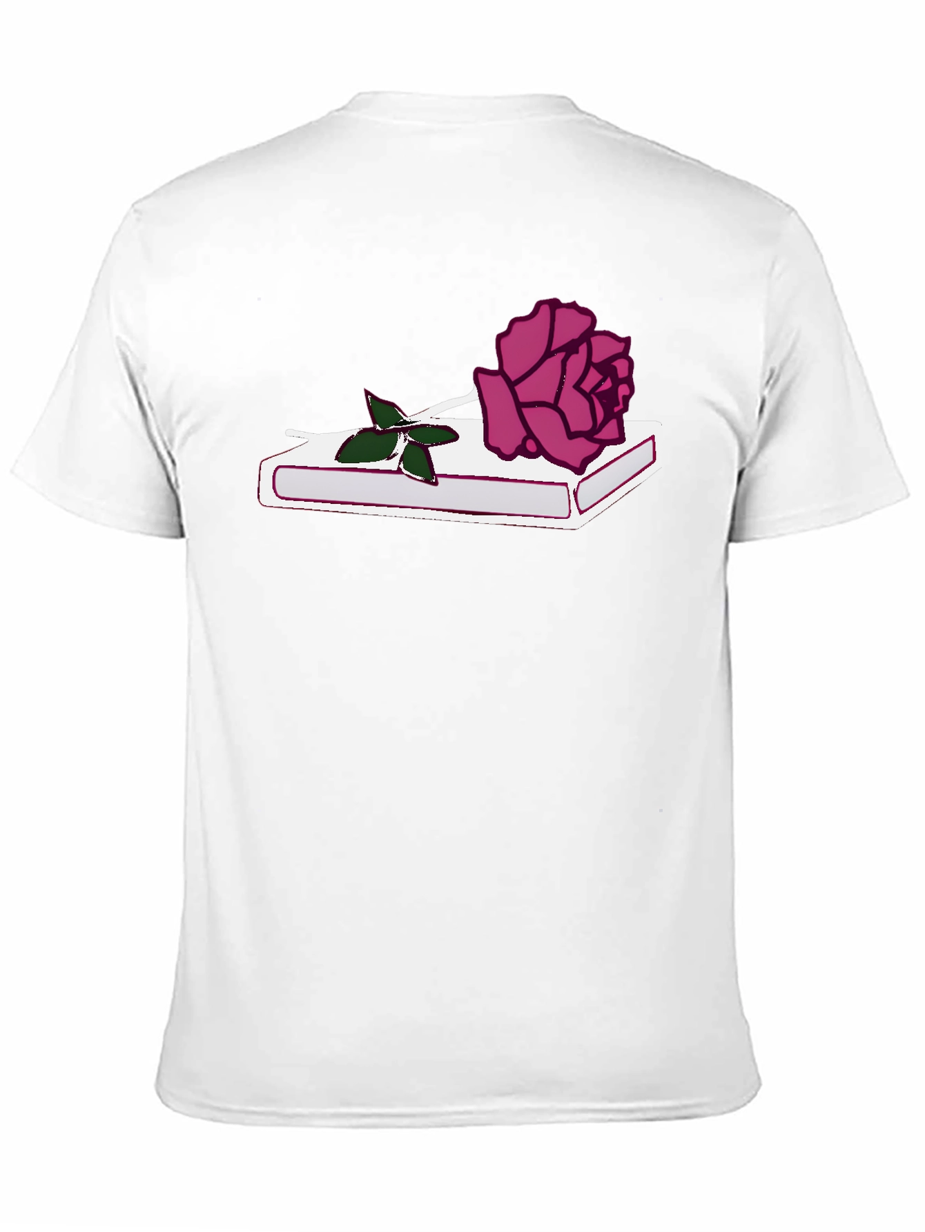 Rose on Book Graphic Tee - Stylish Black T-Shirt