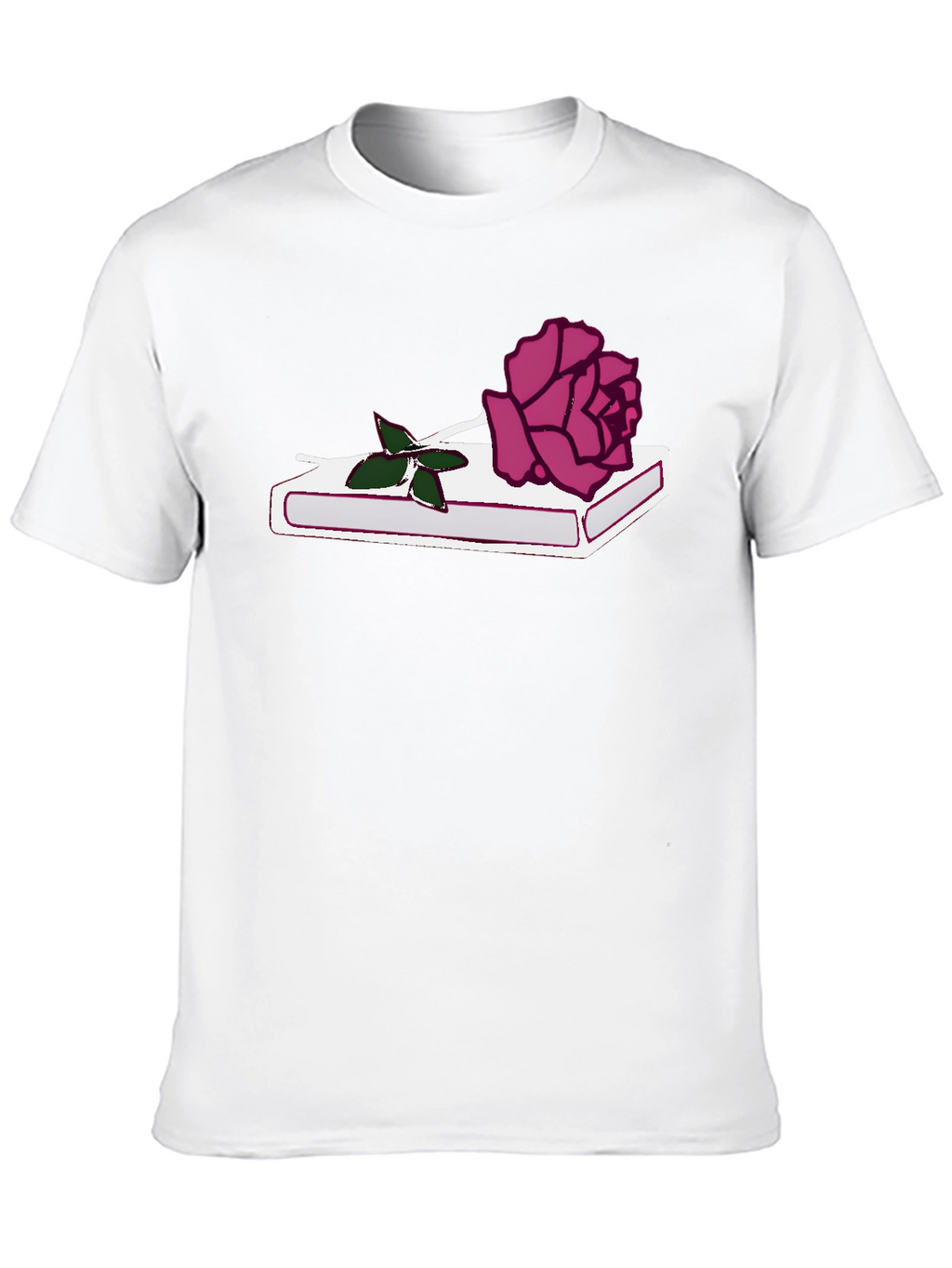 Rose on Book Graphic Tee - Stylish Black T-Shirt