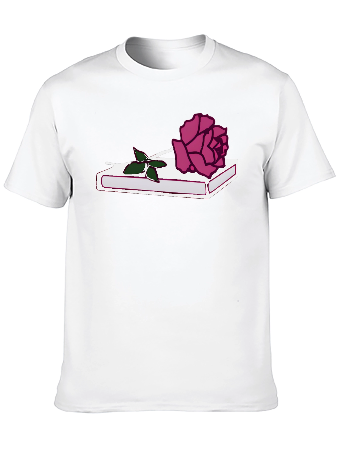 Rose on Book Graphic Tee - Stylish Black T-Shirt