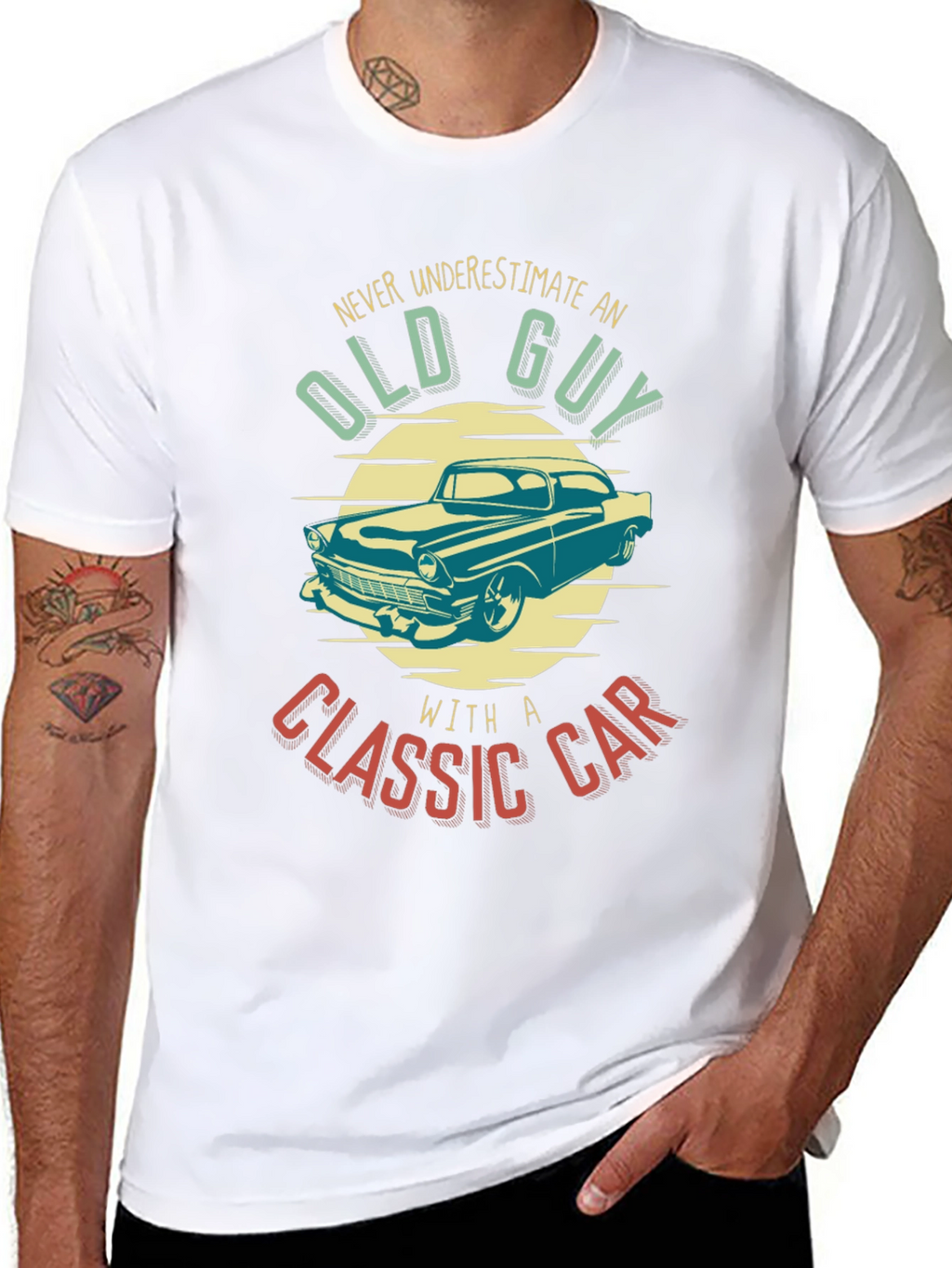 Old Guy Classic Car T-Shirt - Black