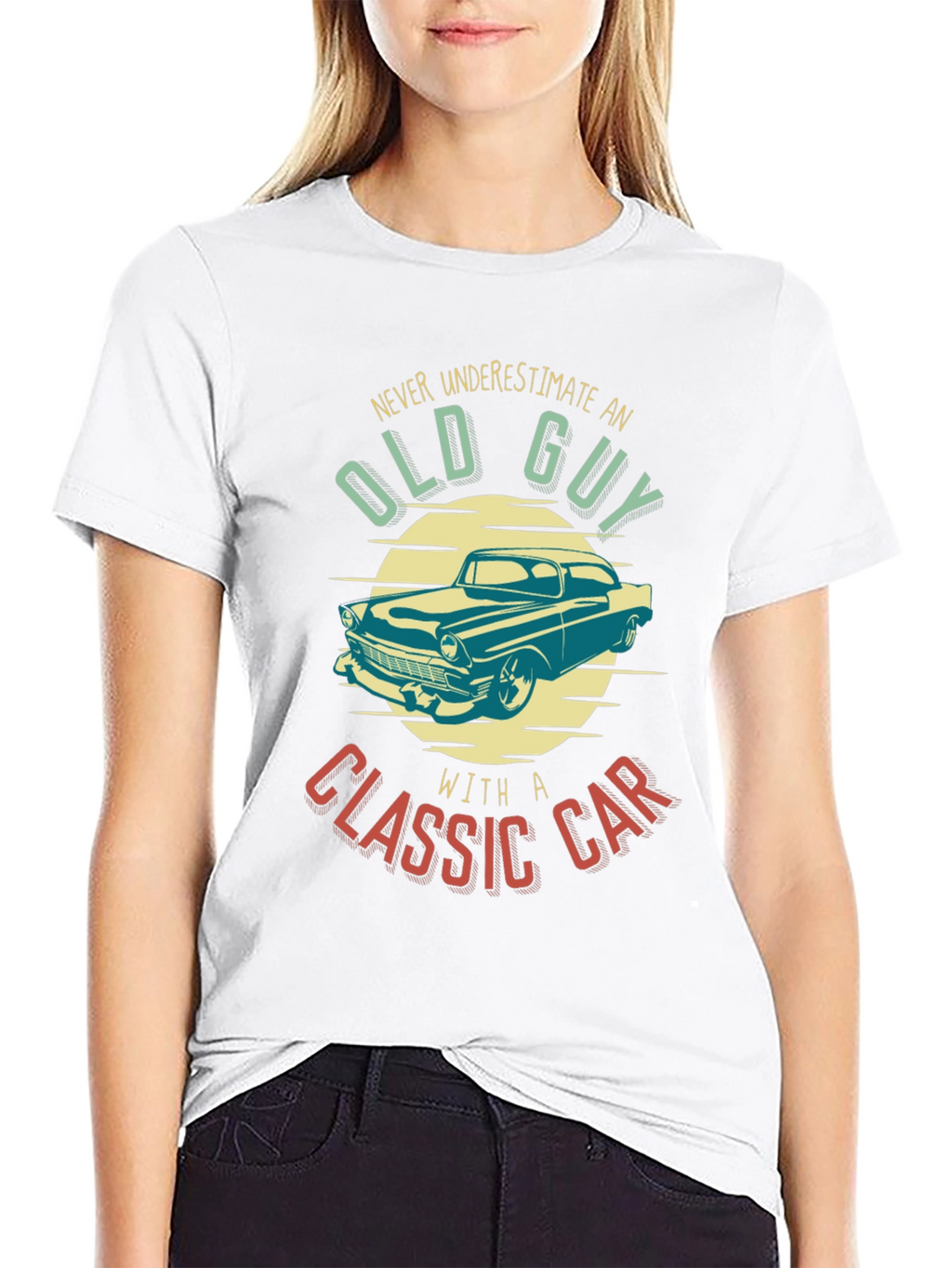 Old Guy Classic Car T-Shirt - Black