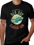 Old Guy Classic Car T-Shirt - Black
