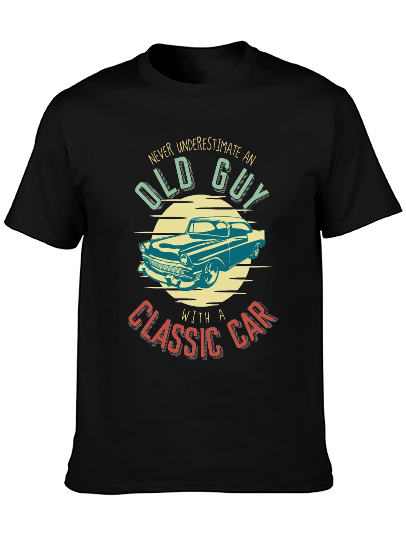 Old Guy Classic Car T-Shirt - Black