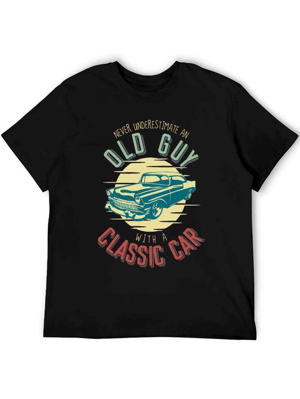 Old Guy Classic Car T-Shirt - Black