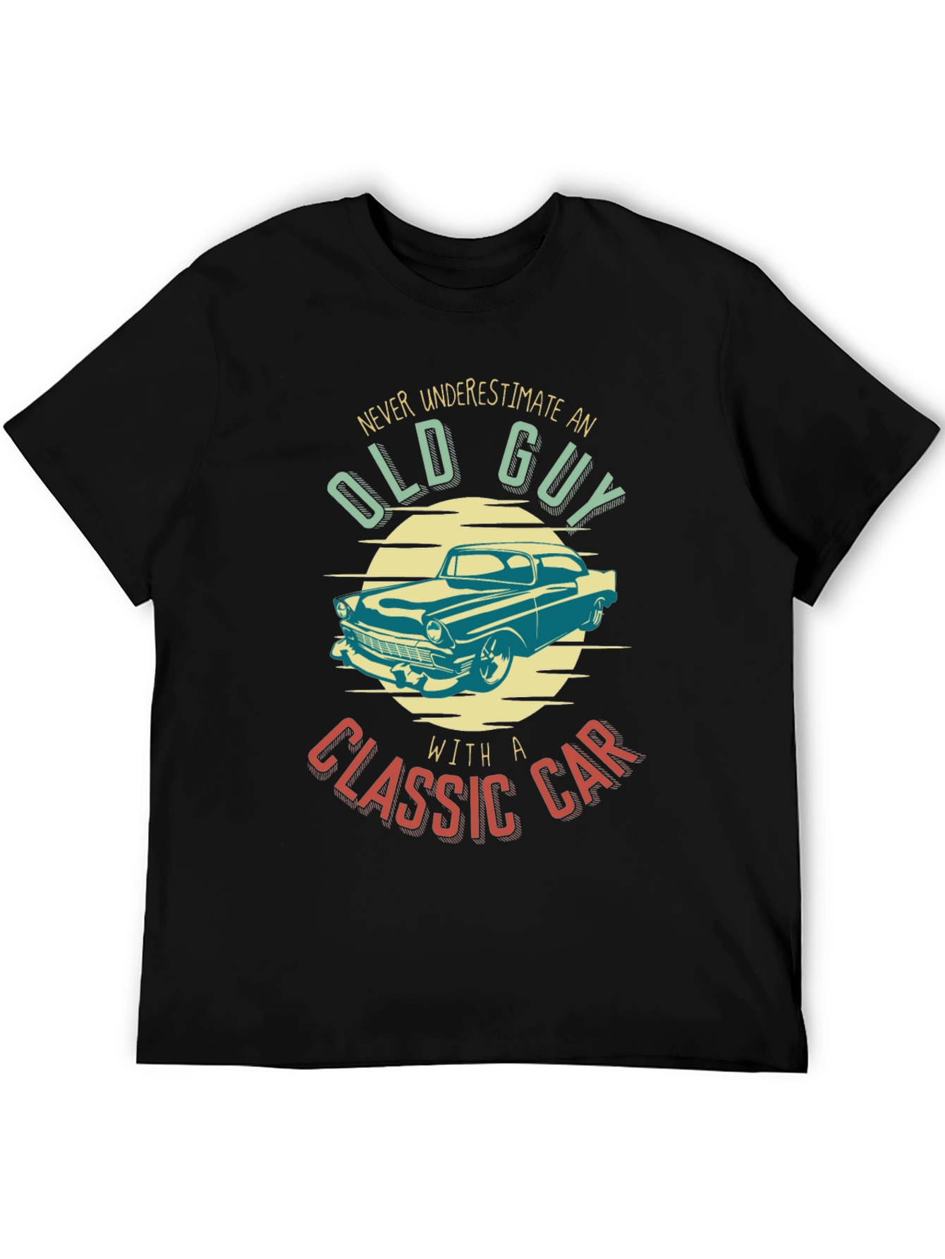 Old Guy Classic Car T-Shirt - Black