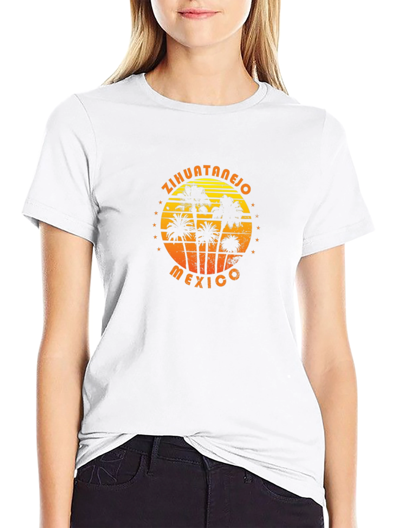 Zihuatanejo Mexico Palm Tree Graphic T-Shirt