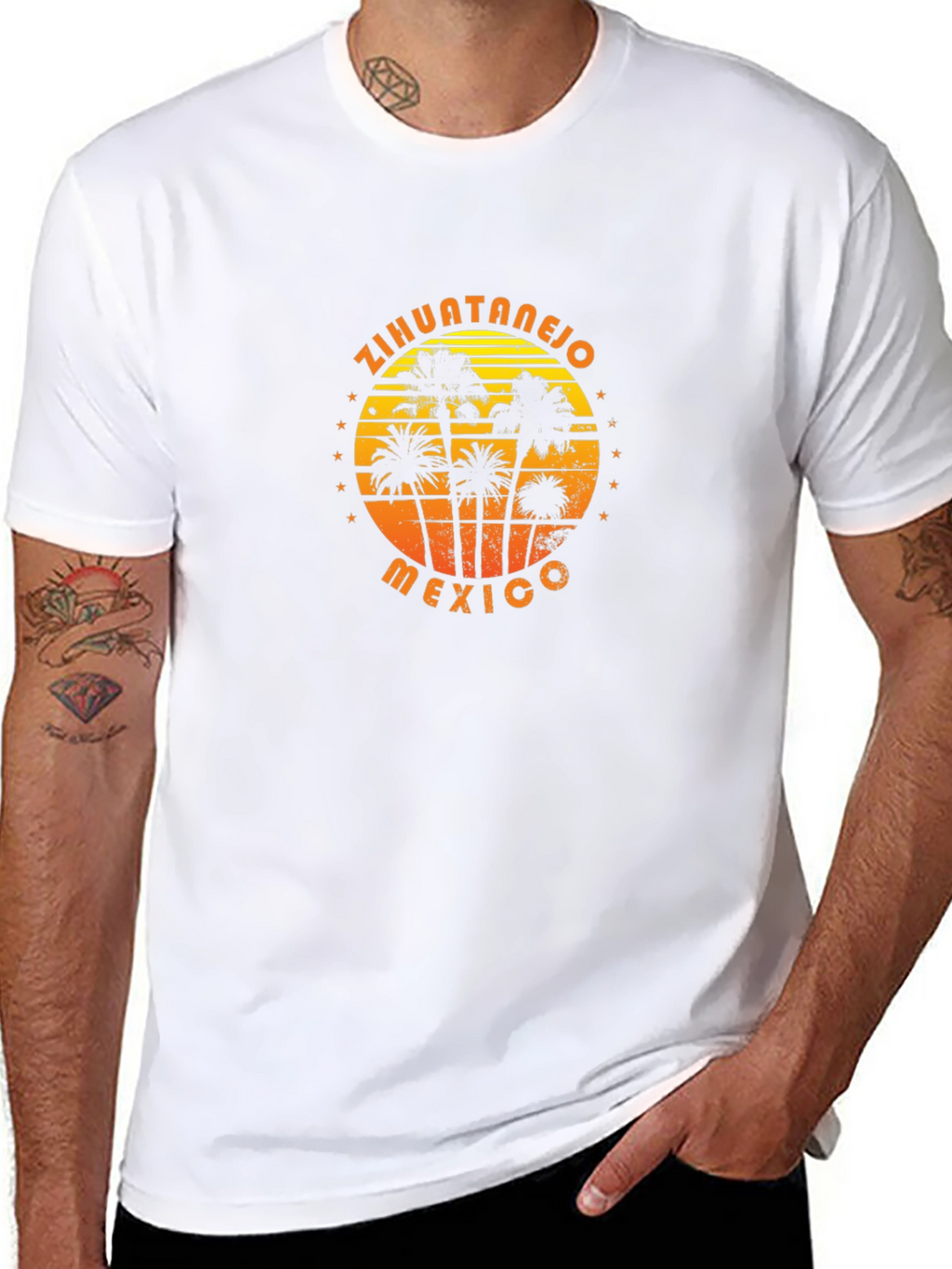 Zihuatanejo Mexico Palm Tree Graphic T-Shirt