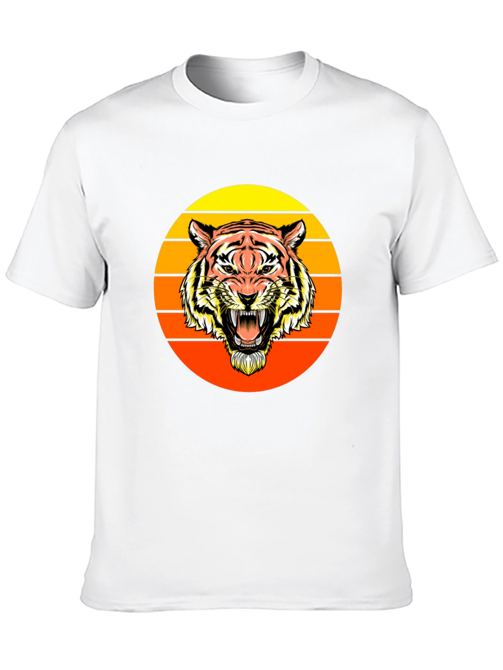 Retro Tiger Graphic Tee - Black Crew Neck