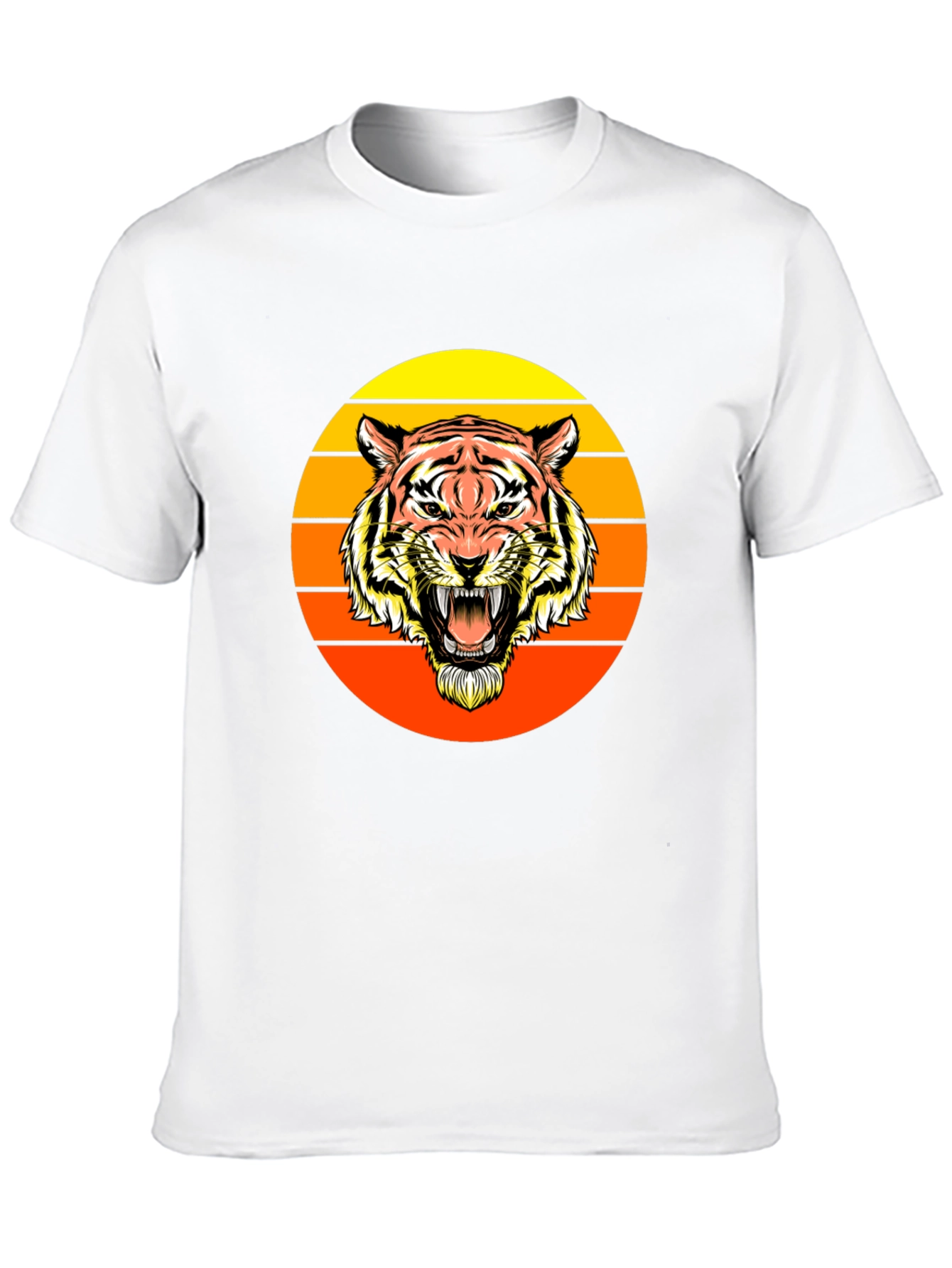 Retro Tiger Graphic Tee - Black Crew Neck