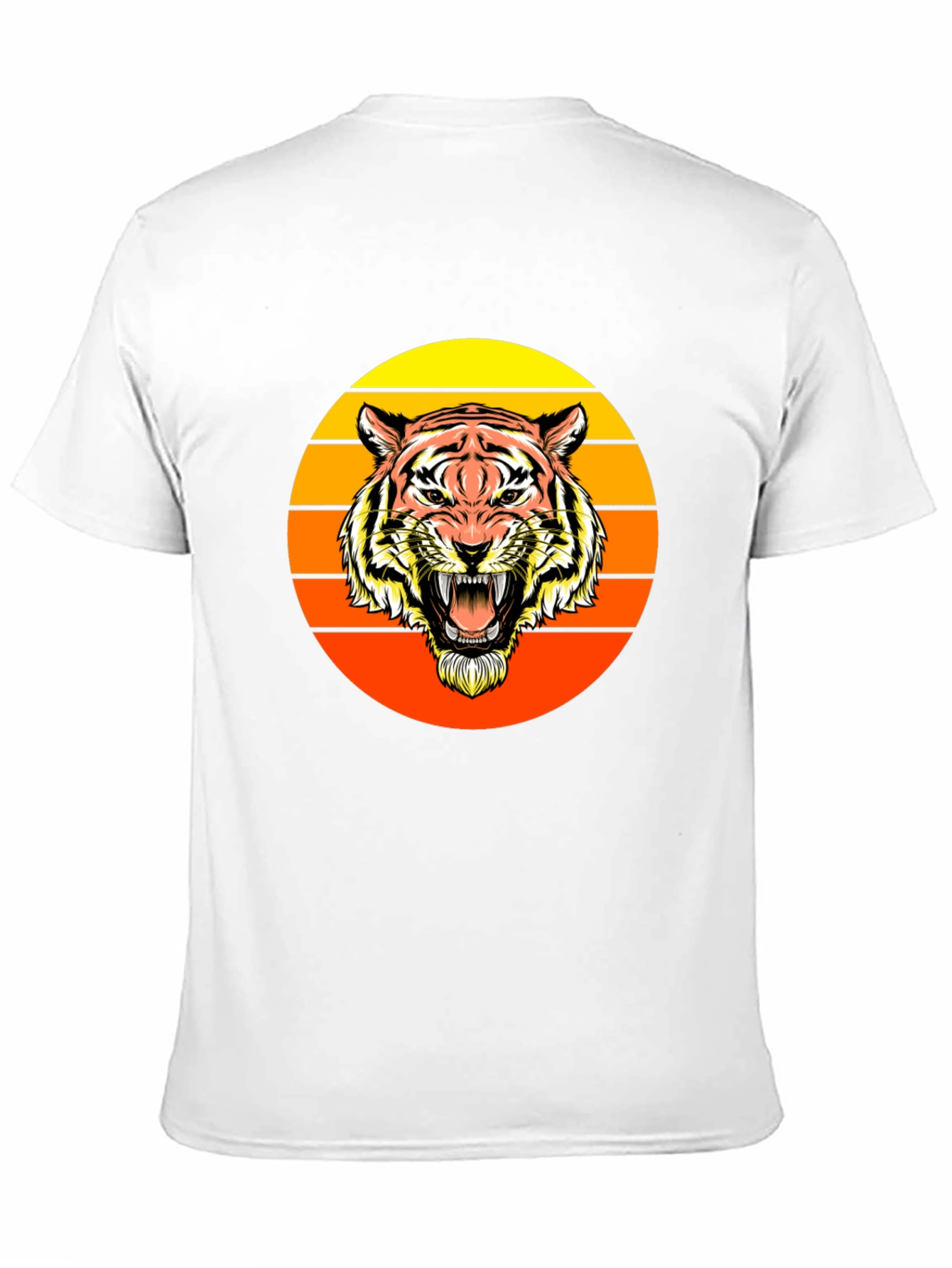 Retro Tiger Graphic Tee - Black Crew Neck
