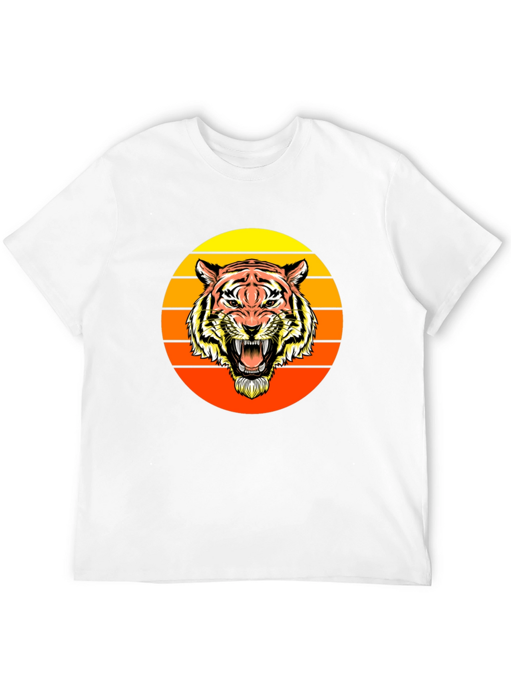 Retro Tiger Graphic Tee - Black Crew Neck