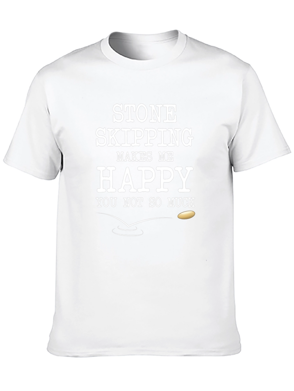 Stone Skipping T-Shirt Funny Mens Black Cotton Tee