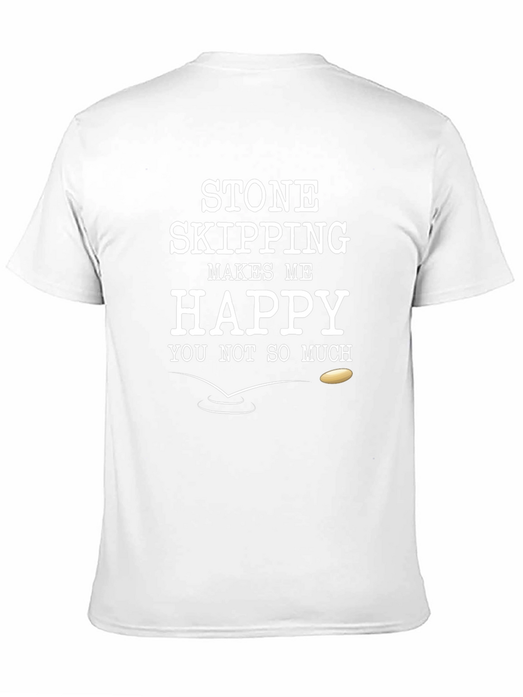 Stone Skipping T-Shirt Funny Mens Black Cotton Tee