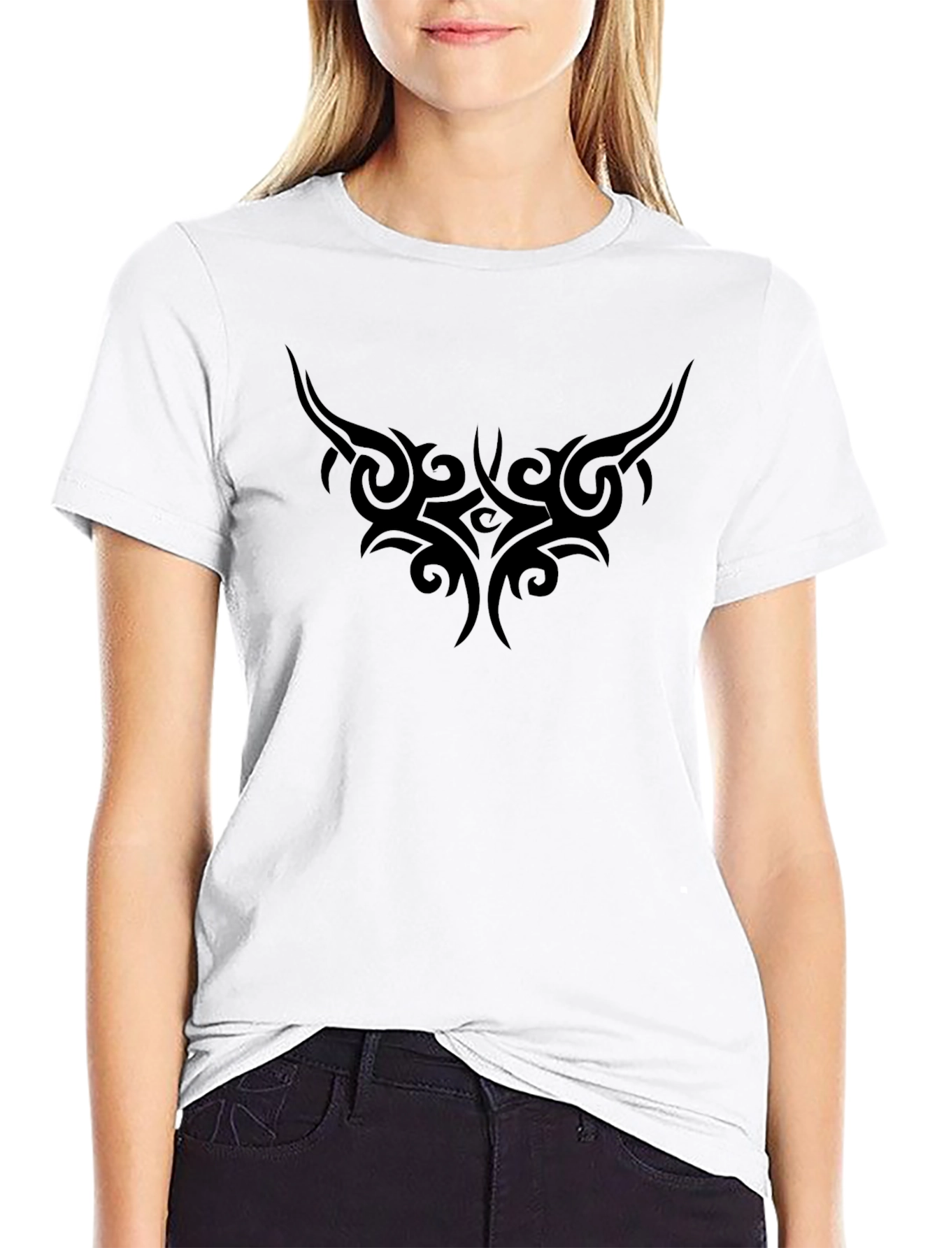 Black Tribal Tattoo Graphic T-Shirt