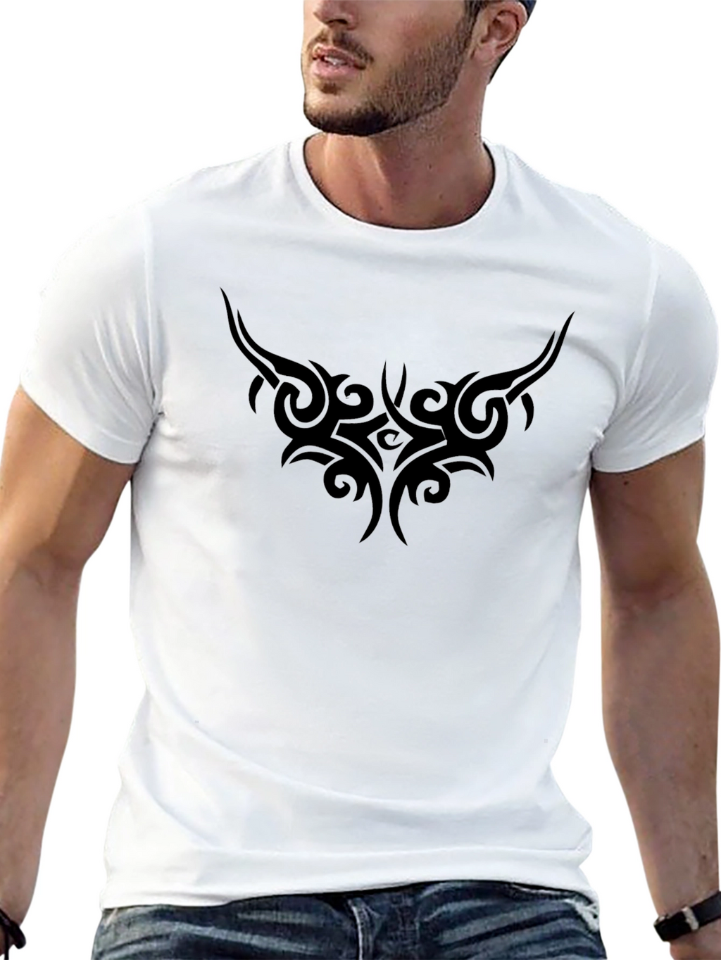 Black Tribal Tattoo Graphic T-Shirt