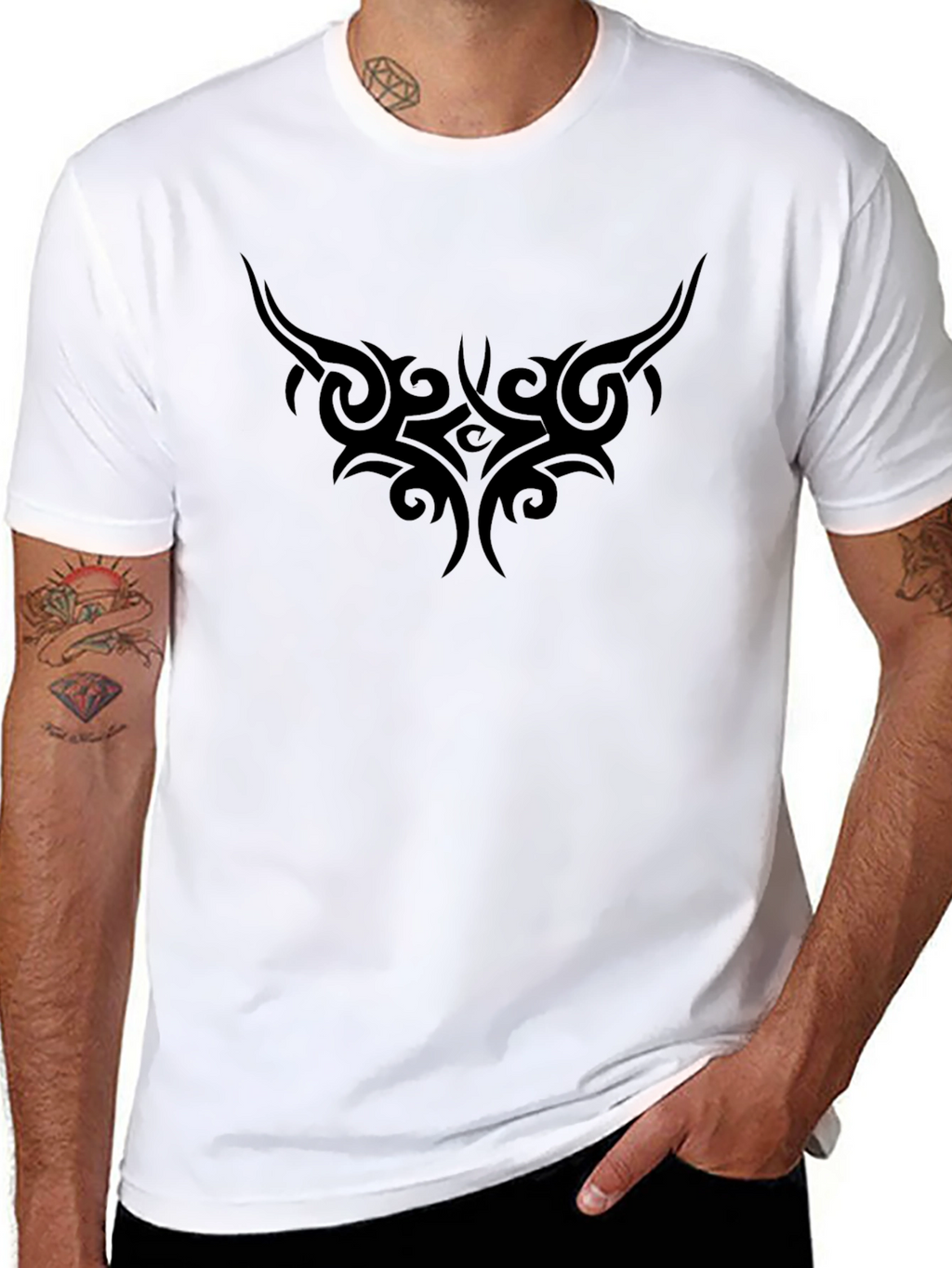 Black Tribal Tattoo Graphic T-Shirt