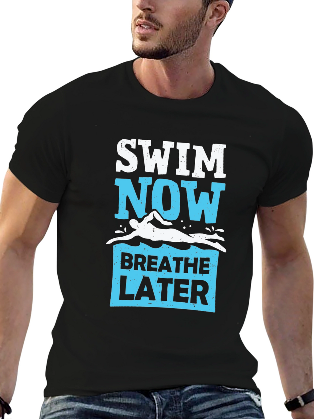 Swim Now Breathe Later Graphic Tee