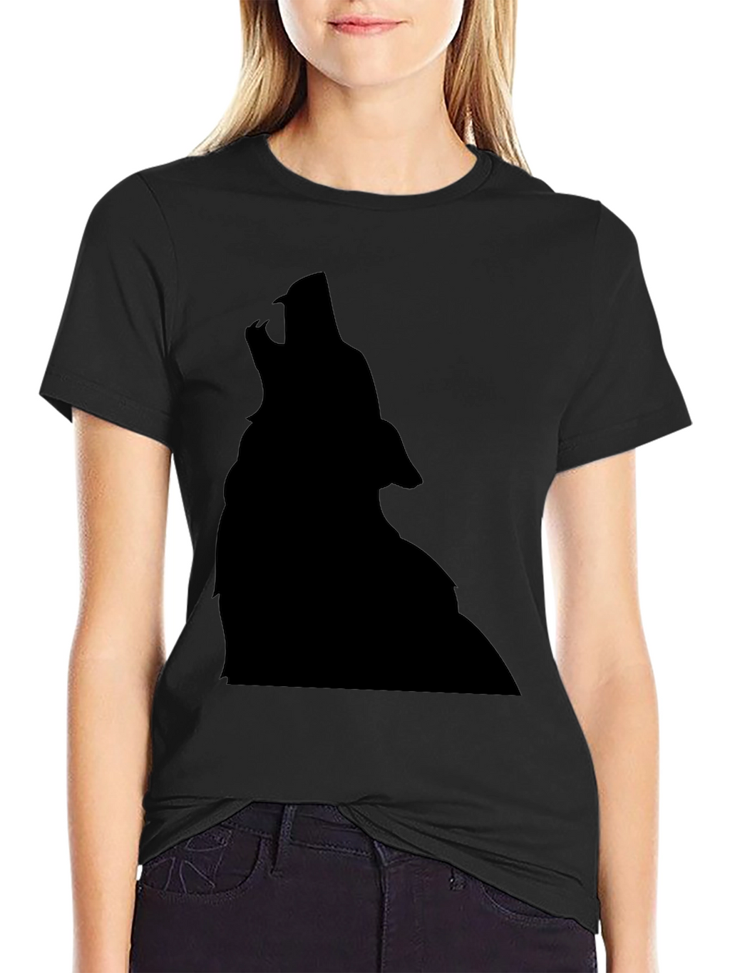 Wolf Silhouette Black T-Shirt