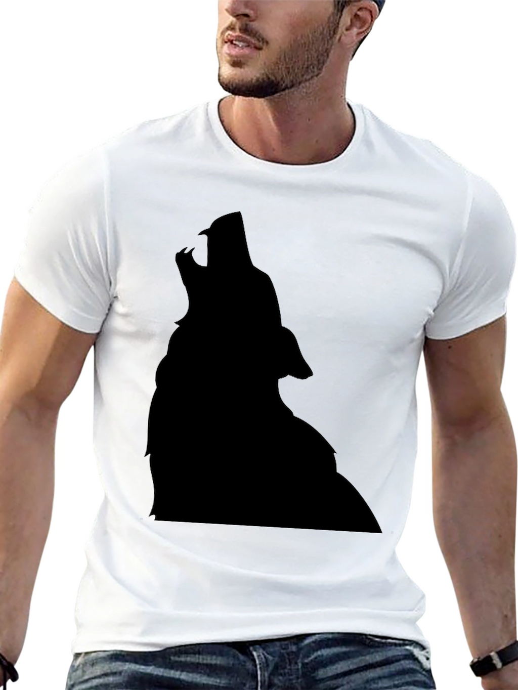 Wolf Silhouette Black T-Shirt