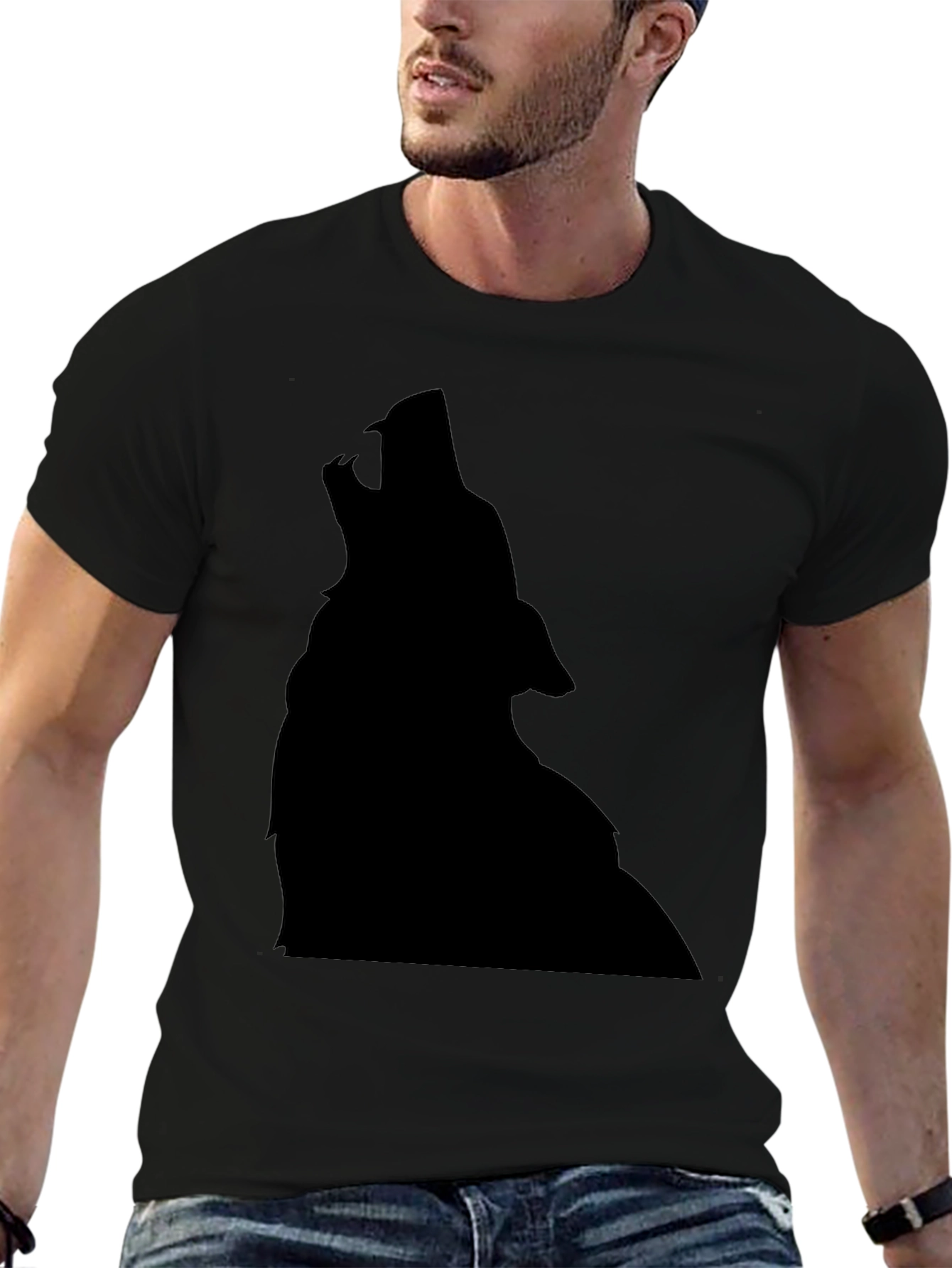 Wolf Silhouette Black T-Shirt