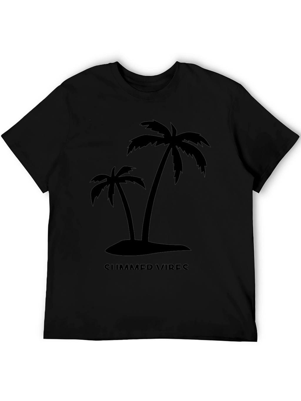 Summer Vibes Palm Tree Black T-Shirt