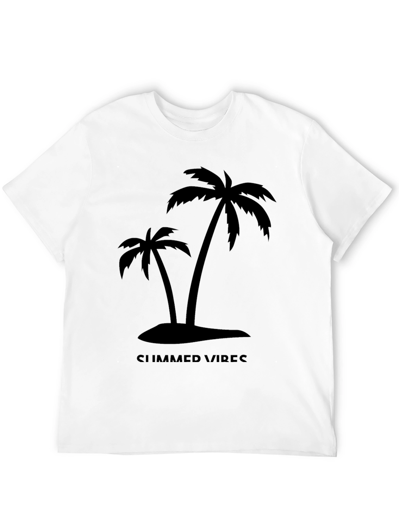 Summer Vibes Palm Tree Black T-Shirt