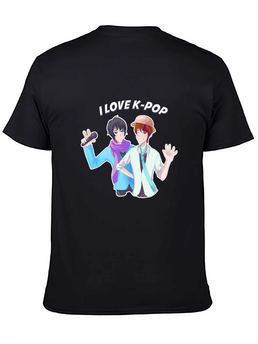 I Love K-Pop Black Graphic Tee Shirt