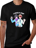 I Love K-Pop Black Graphic Tee Shirt