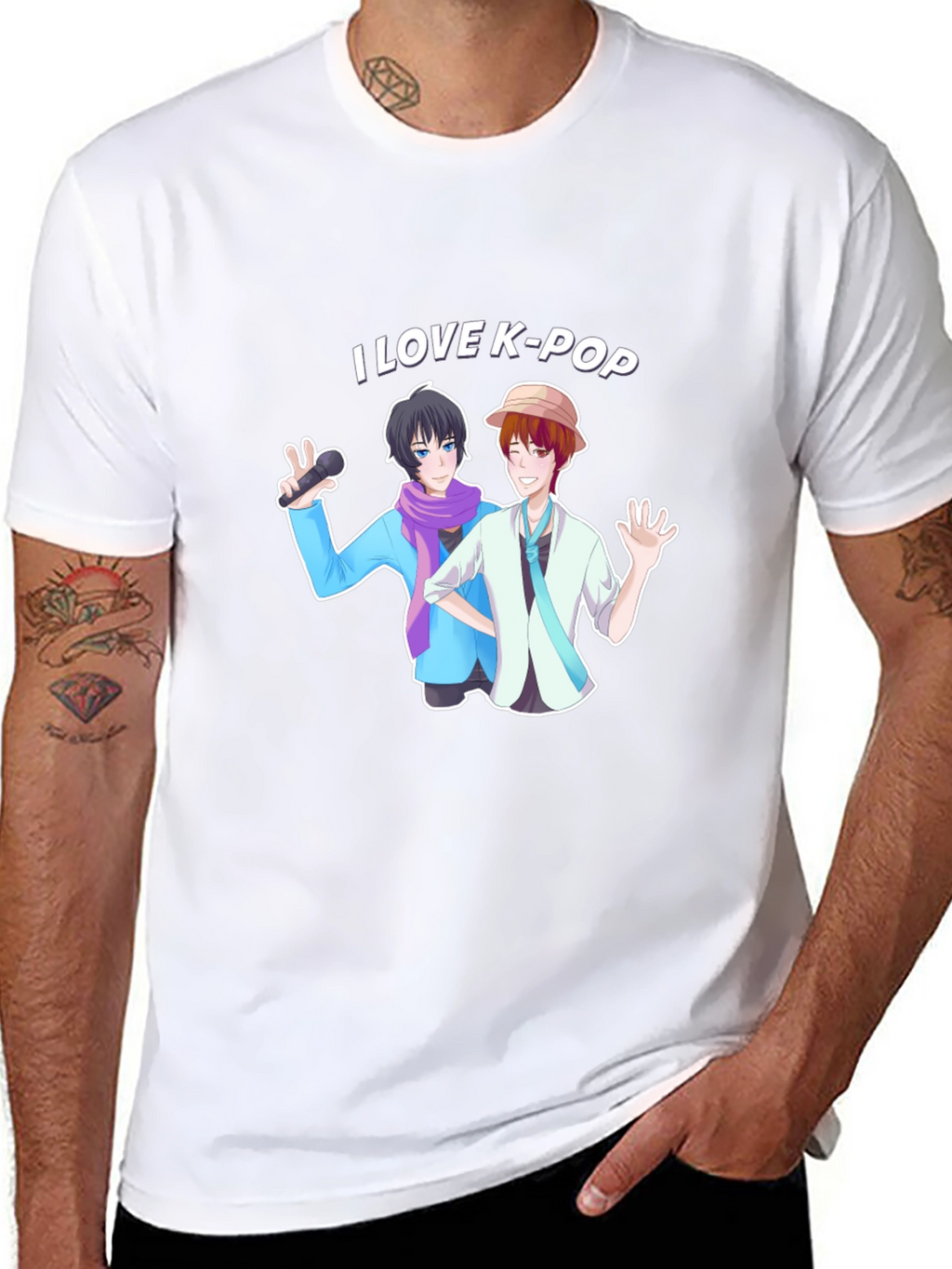 I Love K-Pop Black Graphic Tee Shirt
