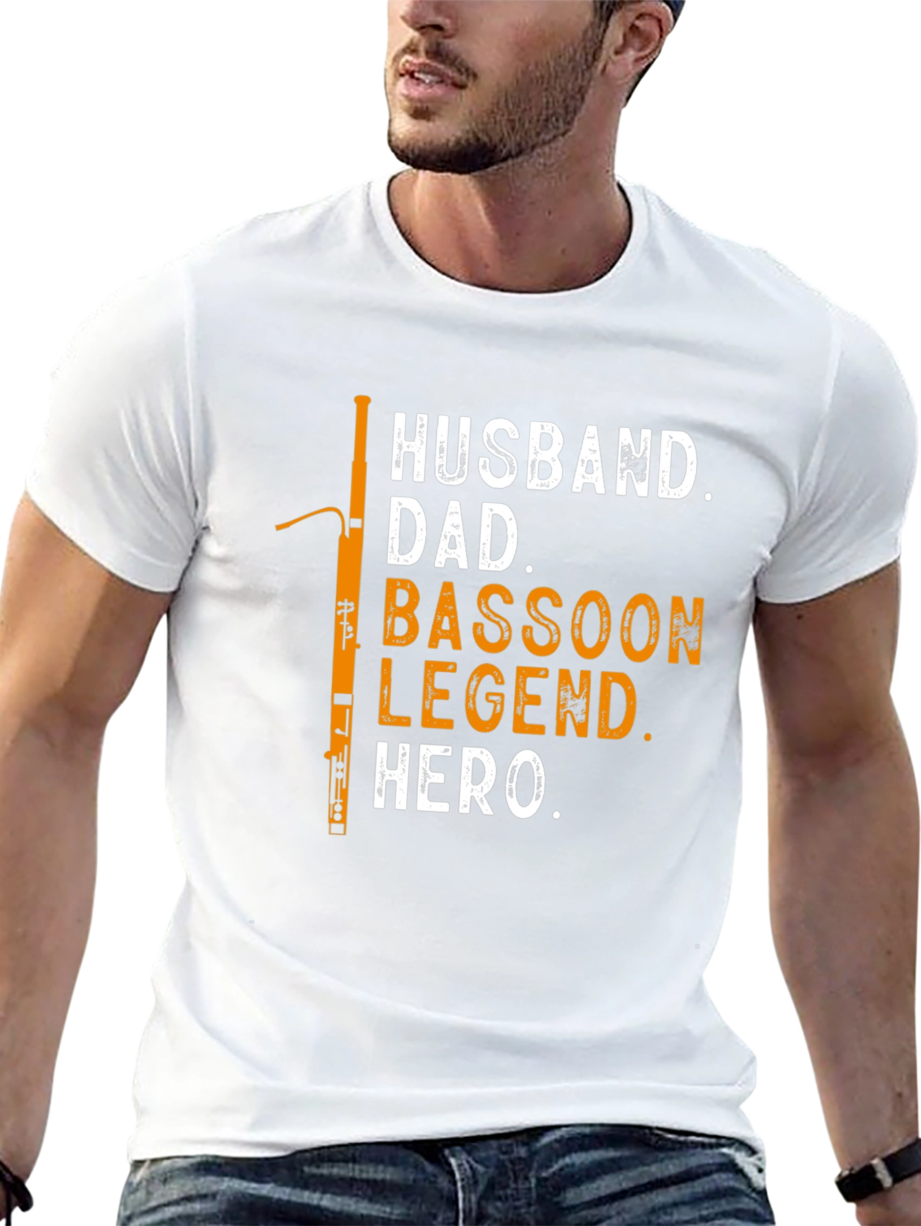 Husband Dad Bassoon Legend Hero T-Shirt