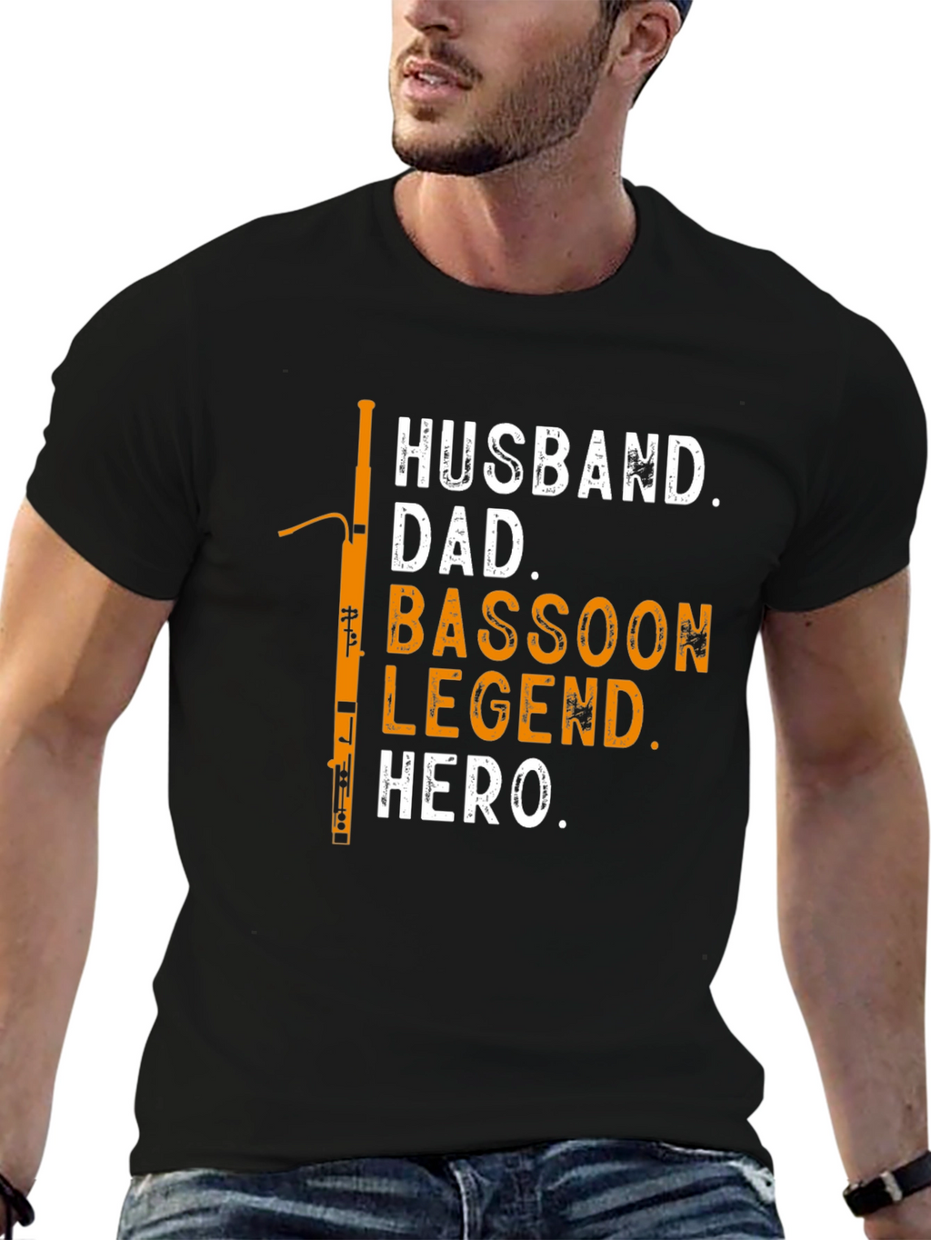 Husband Dad Bassoon Legend Hero T-Shirt