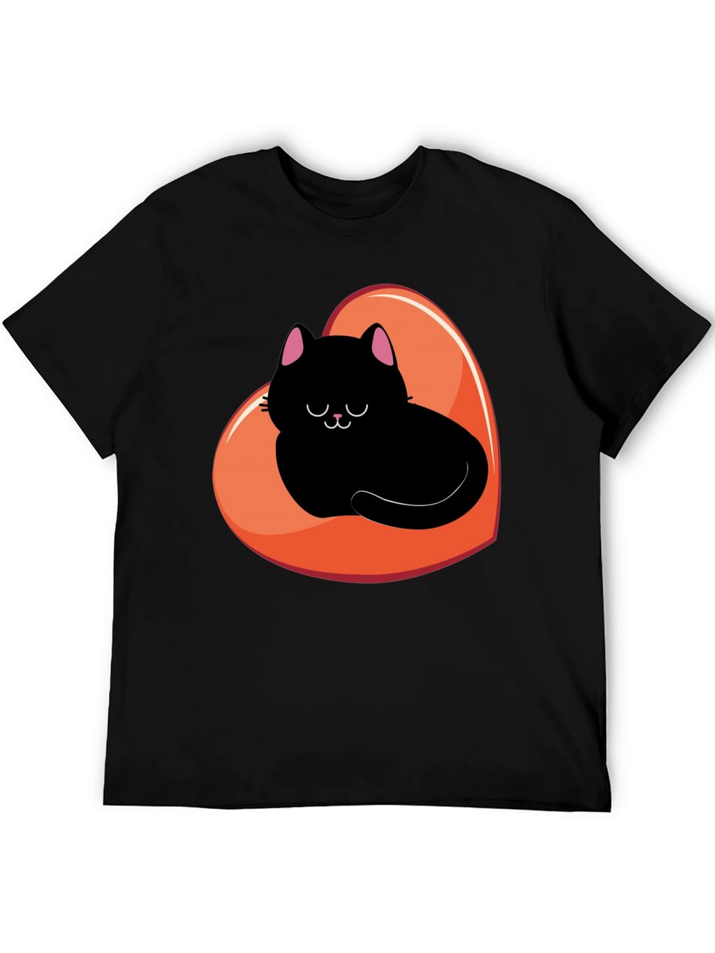 Black Cat Heart Graphic Tee