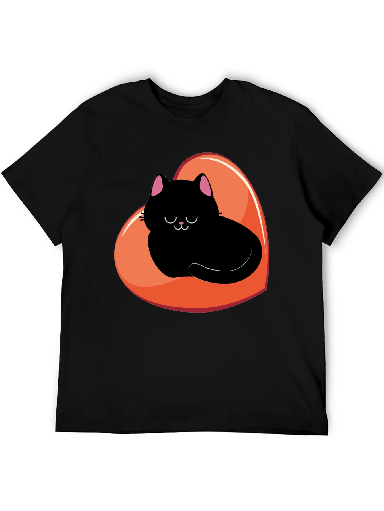 Black Cat Heart Graphic Tee