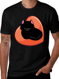 Black Cat Heart Graphic Tee