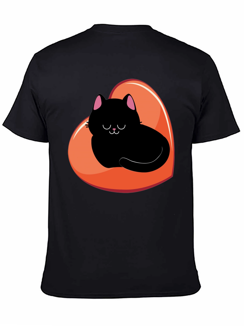 Black Cat Heart Graphic Tee