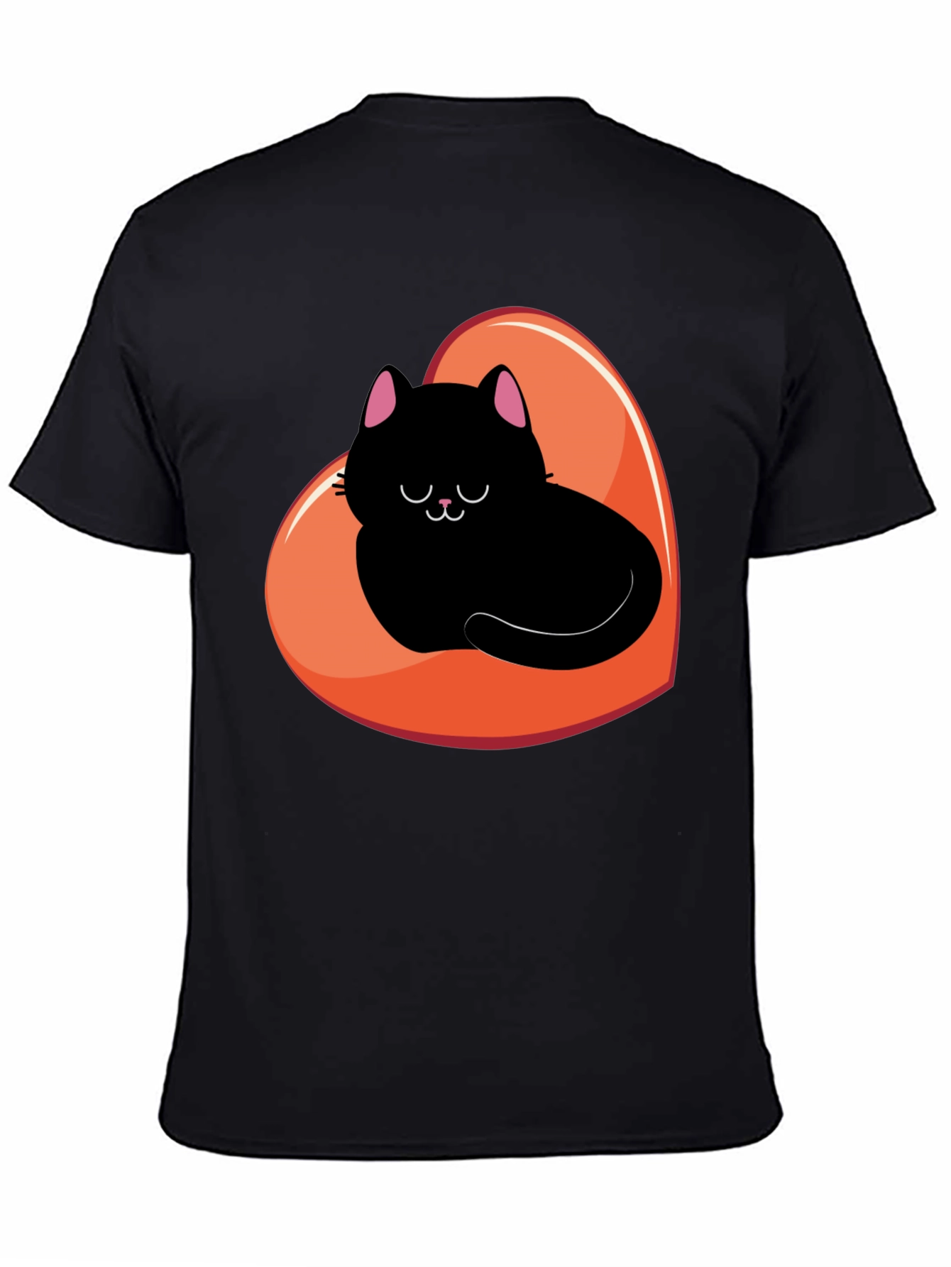Black Cat Heart Graphic Tee